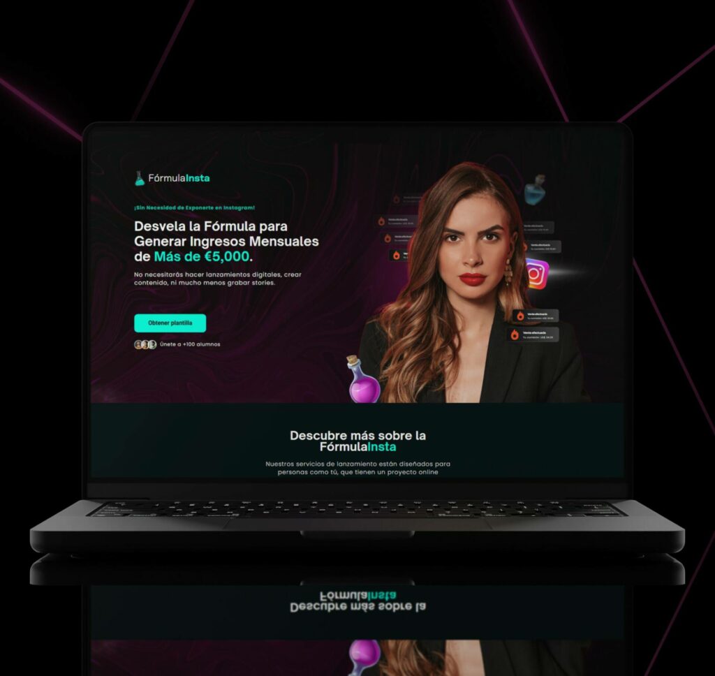 Plantilla canva para landing page curso online fontureb